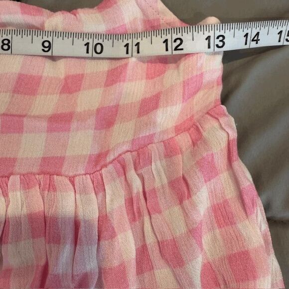 NEW! Playa Lucila Pink Check Maxi Slip Dress Smocked Elastic Back Straps Size XS - Picture 10 of 11